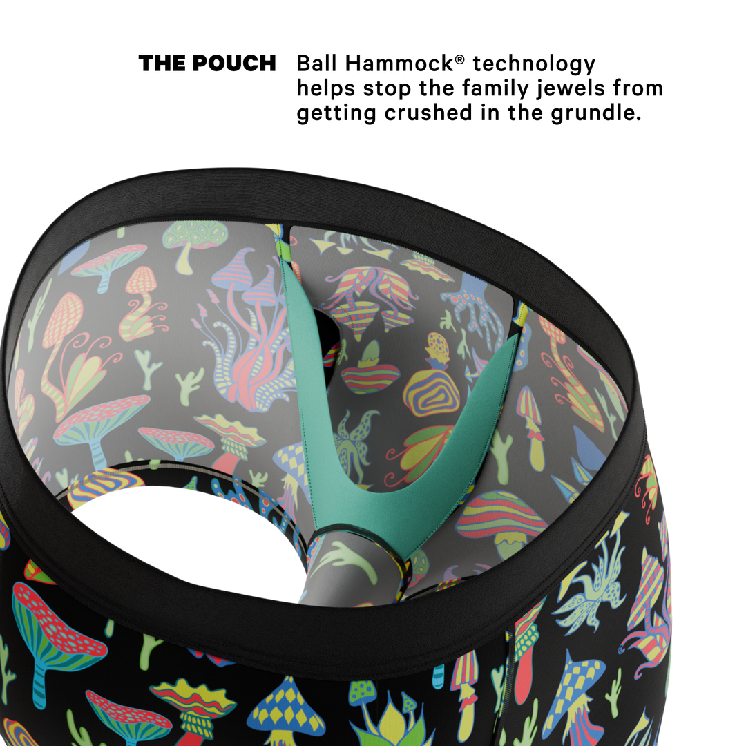 The Super Shroom | Neon Mushrooms Ball Hammock® Pouch Trunks Underwear