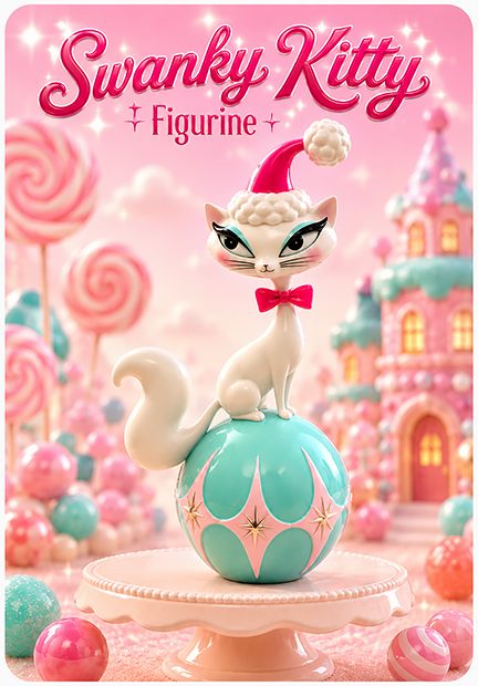 12" Swanky Christmas Kitty Figurine | Miss Fluff December Diamonds – SHIPS JULY