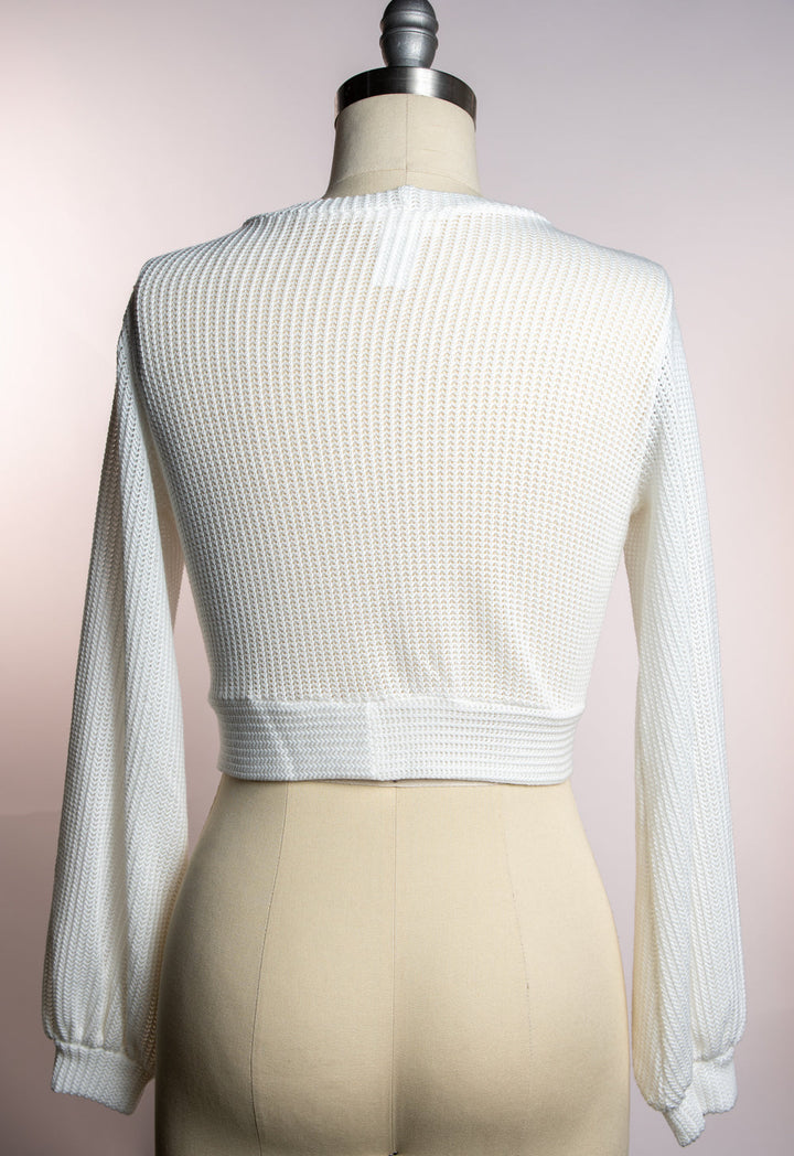 Grace Sweet Sweater - Open Knit, White