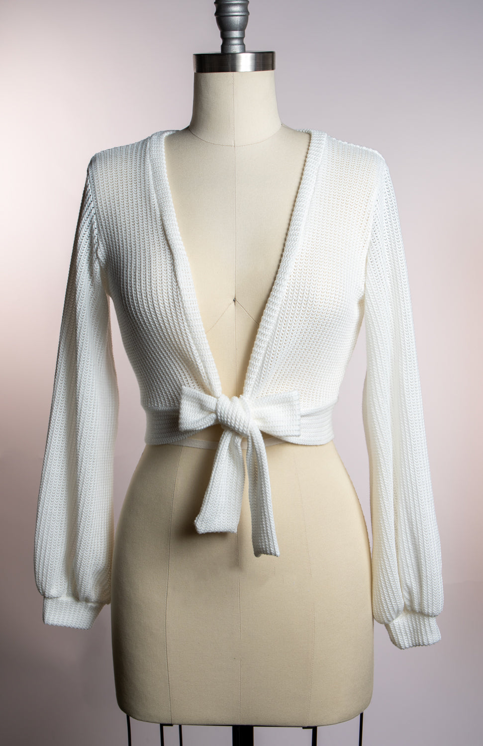 Grace Sweet Sweater - Open Knit, White