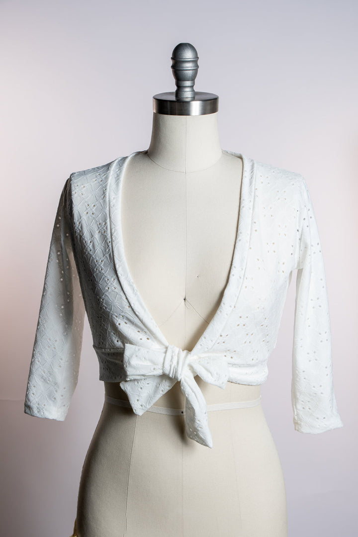 Sweet Sweater - Stretch Eyelet, White