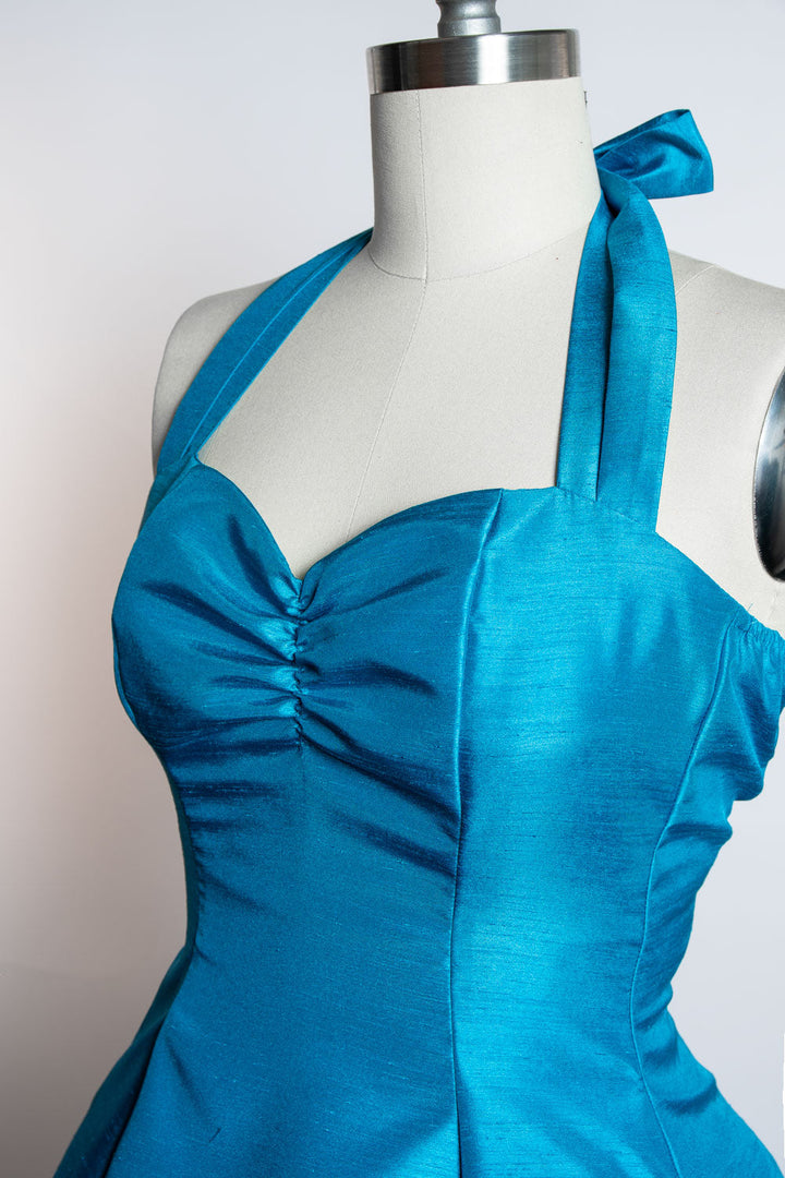 Sweetie Dress- Shantung, Peacock