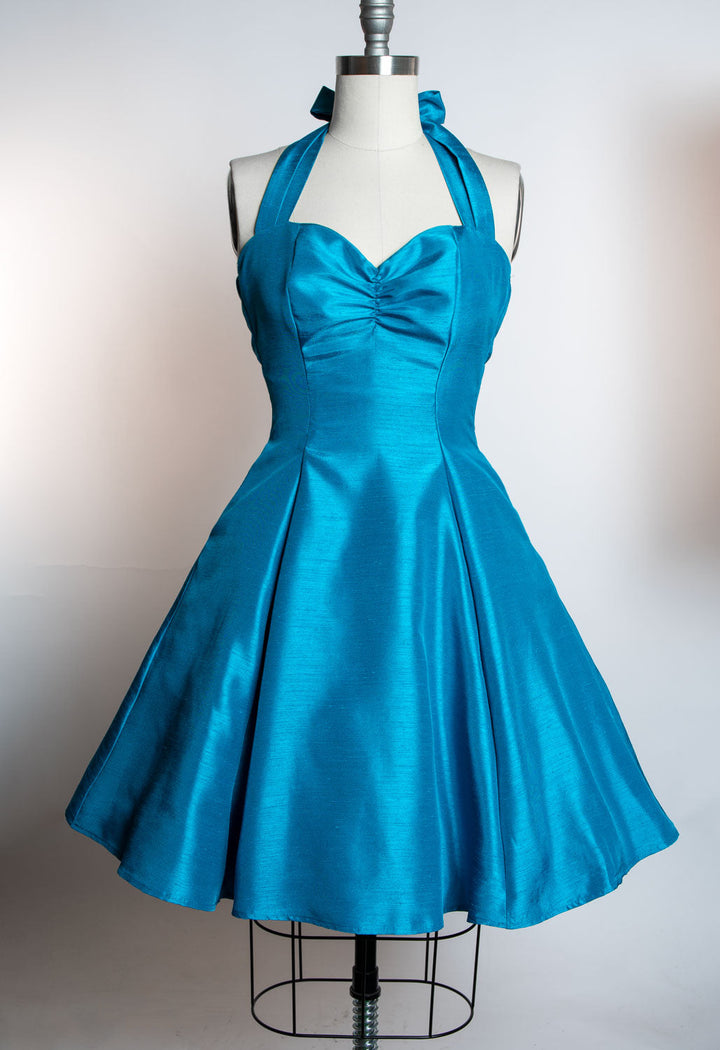 Sweetie Dress- Shantung, Peacock
