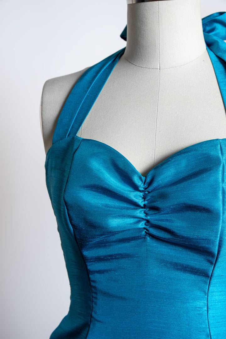 Sweetie Dress- Shantung, Peacock