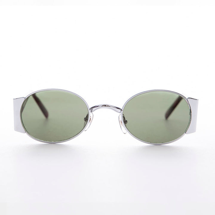 Oval Combo Vintage Sunglass with Wide Temples -Tatum