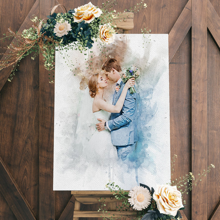Wedding Watercolor Portrait Sign