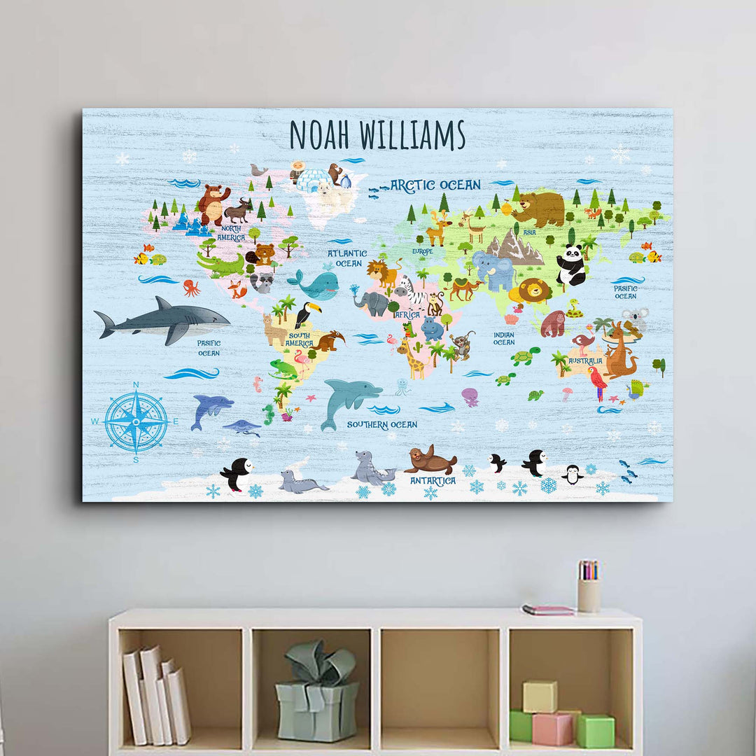 Animals And Countries Map Sign