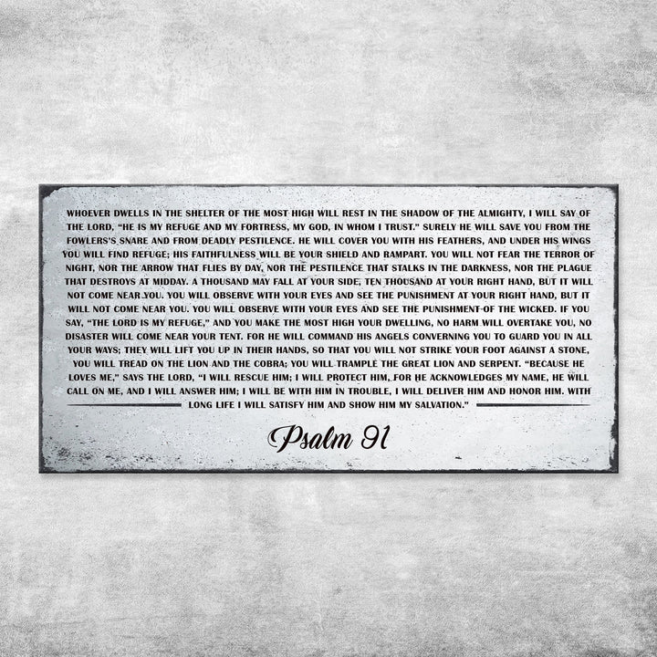 Psalm 91: 'Whoever Dwells in the Shelter of the Most High' Sign - Inspirational Christian Wall Art , Religious Decor