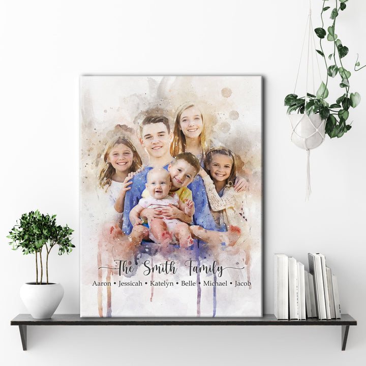 Watercolor Family Portrait Sign