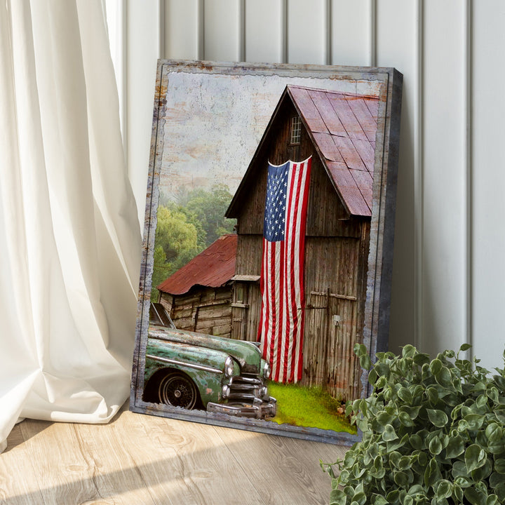 America Country Barn Canvas Wall Art