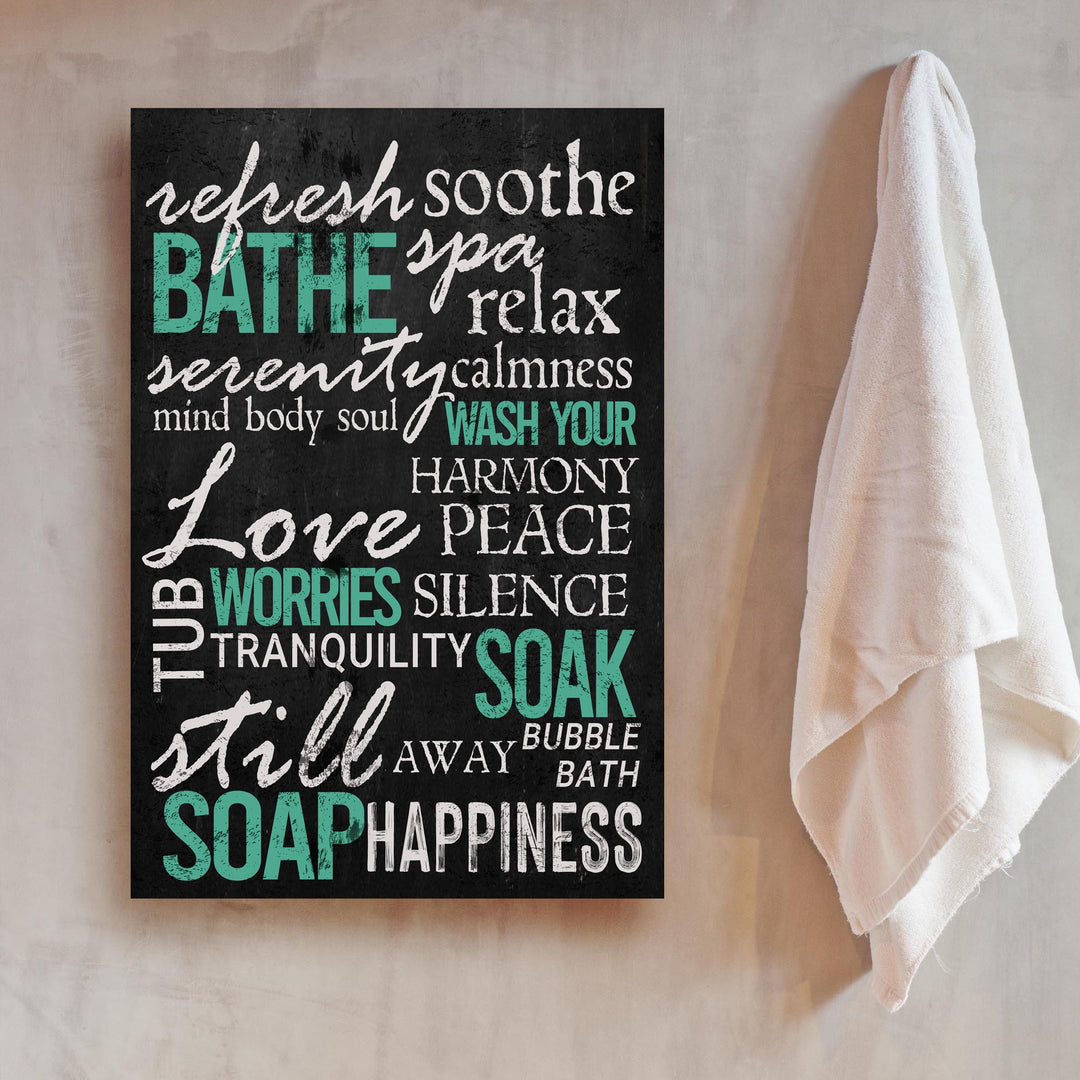 Refresh Soothe Bathe Bathroom Sign