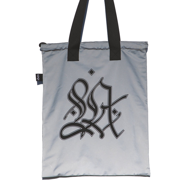 L.A. Graffiti Black Book Reflective Reversible Tote Bag / Backpack