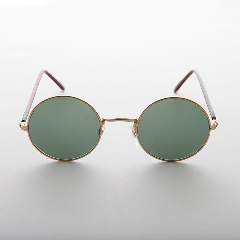 Small Round Hippy Sunglass with Real Glass Lens - Roma