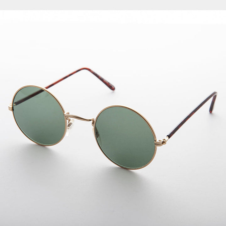 Small Round Hippy Sunglass with Real Glass Lens - Roma