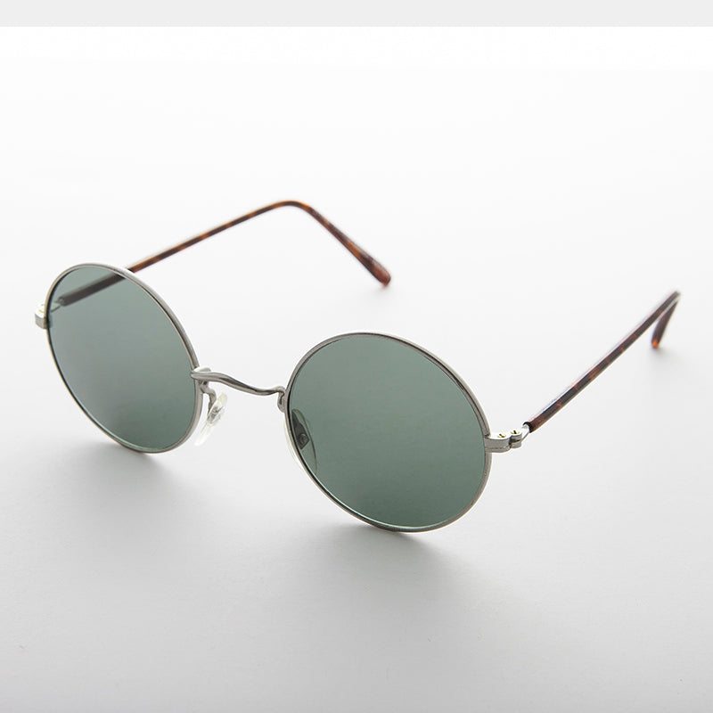 Small Round Hippy Sunglass with Real Glass Lens - Roma