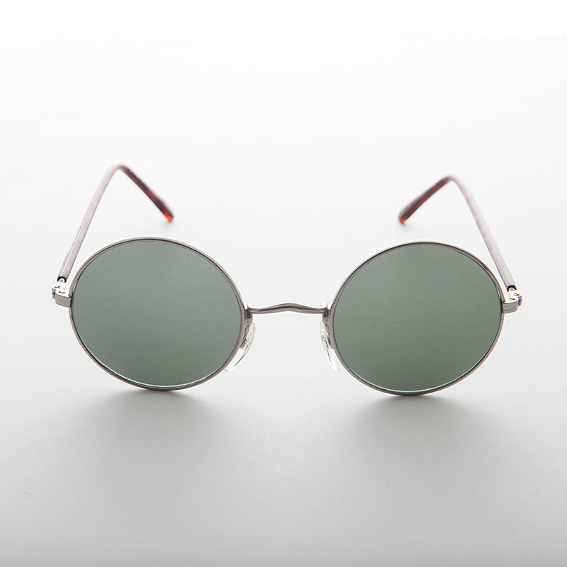 Small Round Hippy Sunglass with Real Glass Lens - Roma