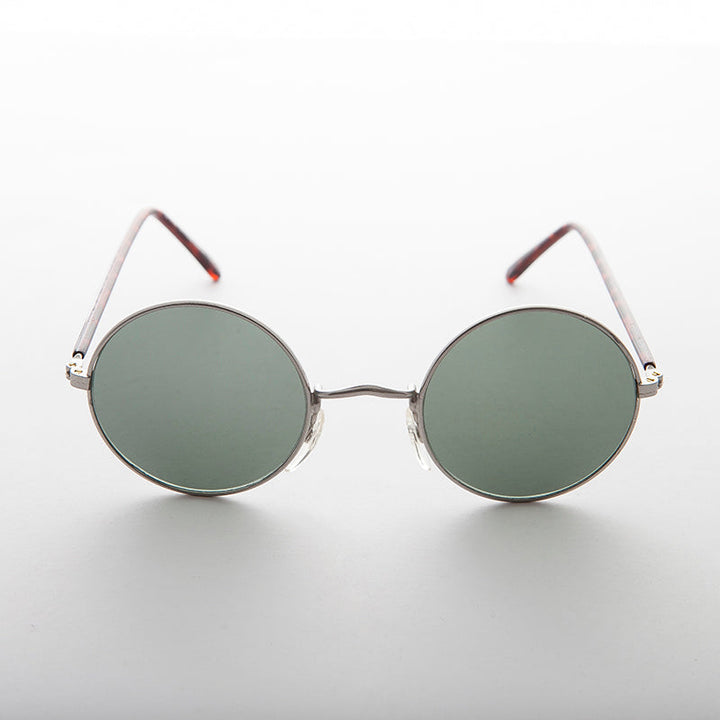 Small Round Hippy Sunglass with Real Glass Lens - Roma