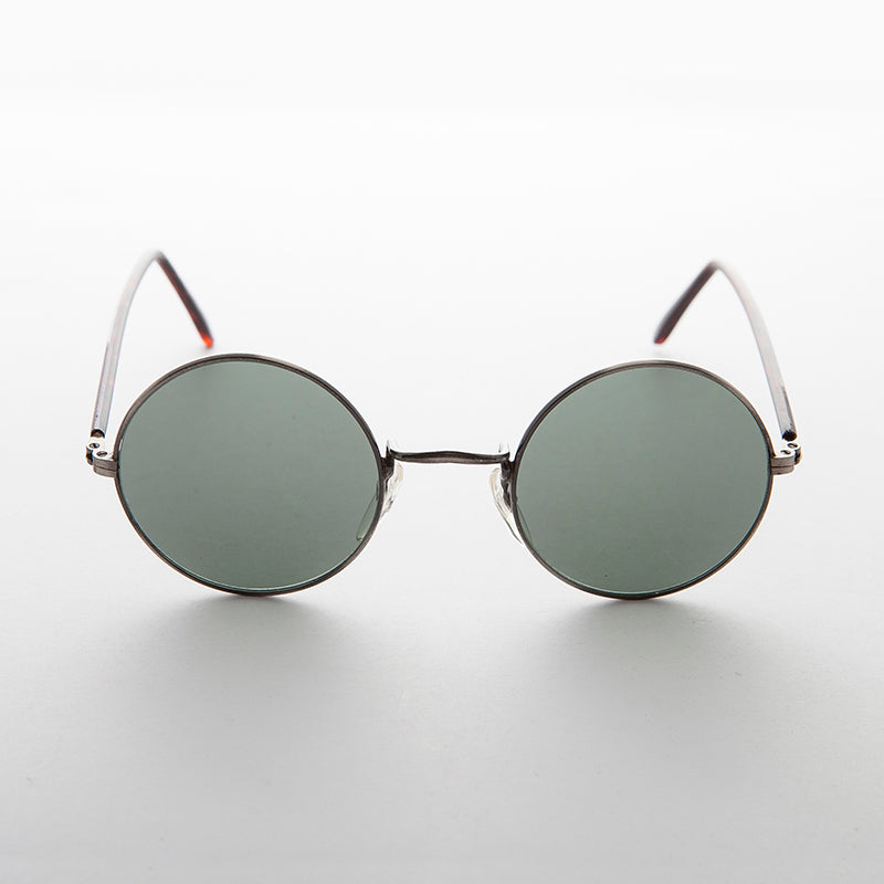Small Round Hippy Sunglass with Real Glass Lens - Roma