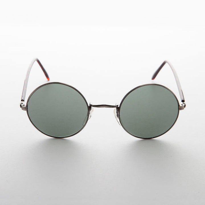 Small Round Hippy Sunglass with Real Glass Lens - Roma