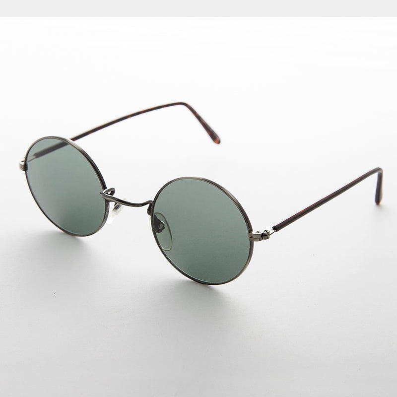 Small Round Hippy Sunglass with Real Glass Lens - Roma