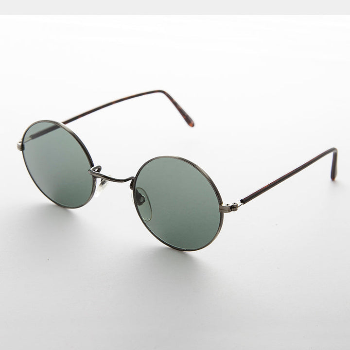 Small Round Hippy Sunglass with Real Glass Lens - Roma