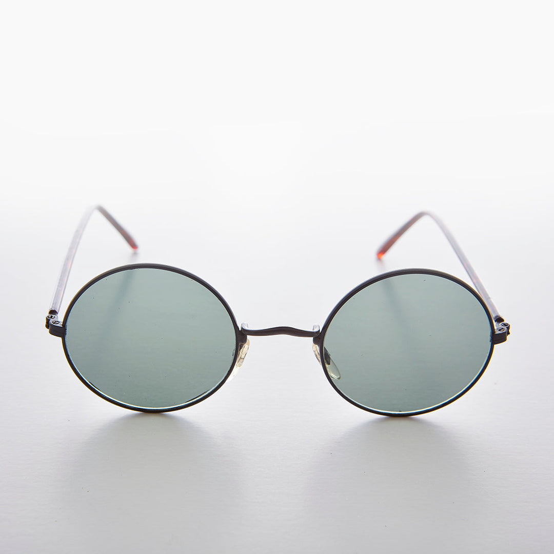 Small Round Hippy Sunglass with Real Glass Lens - Roma
