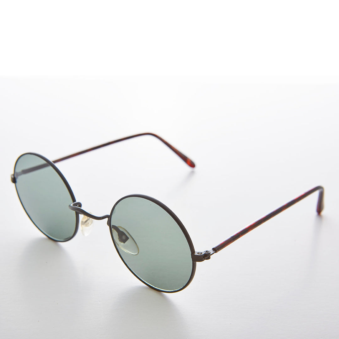 Small Round Hippy Sunglass with Real Glass Lens - Roma