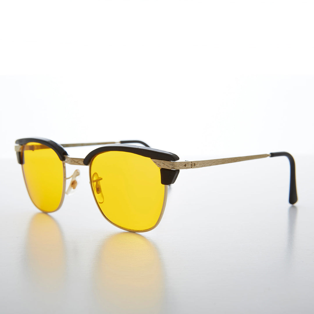 Yellow Lens Half Frame Vintage Sunglasses - True