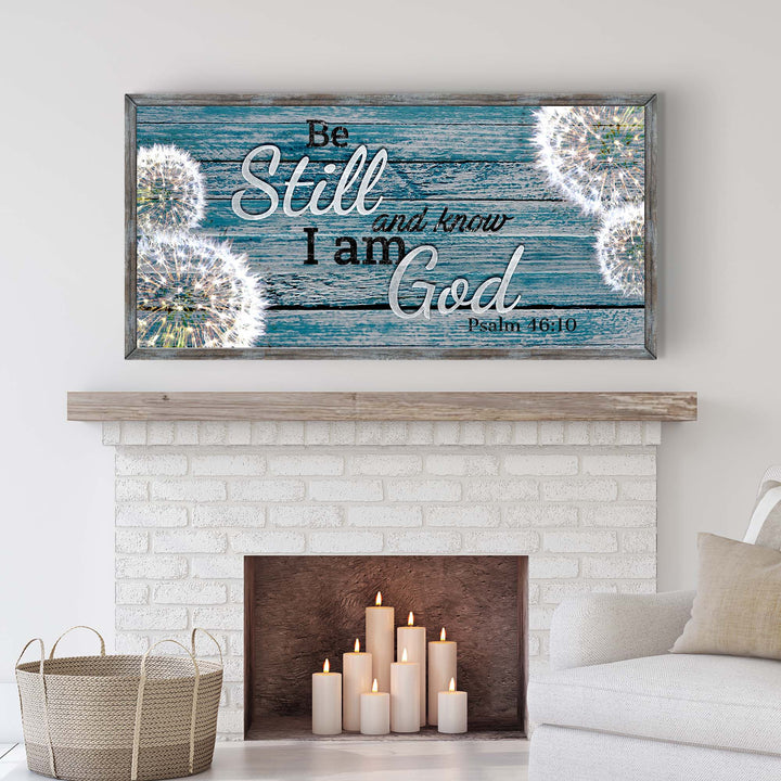 Psalm 46:10 - 'Be Still and Know That I Am God' Rustic Sign: Tranquil Christian Wall Art, Vintage christian art