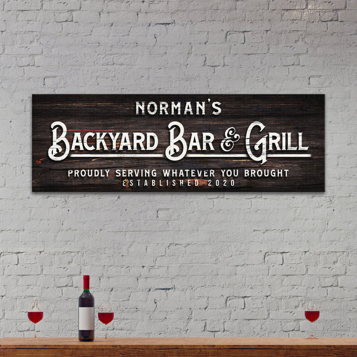 Custom Backyard Bar and Grill Sign: Custom Bar Signs for Home Bar – Perfect for Outdoor Man Cave Decor