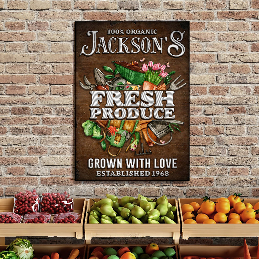 Grown With Love Fresh Produce Sign