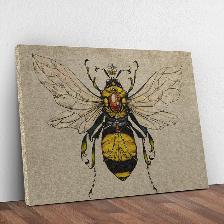 Vintage Queen Bee Canvas Wall Art