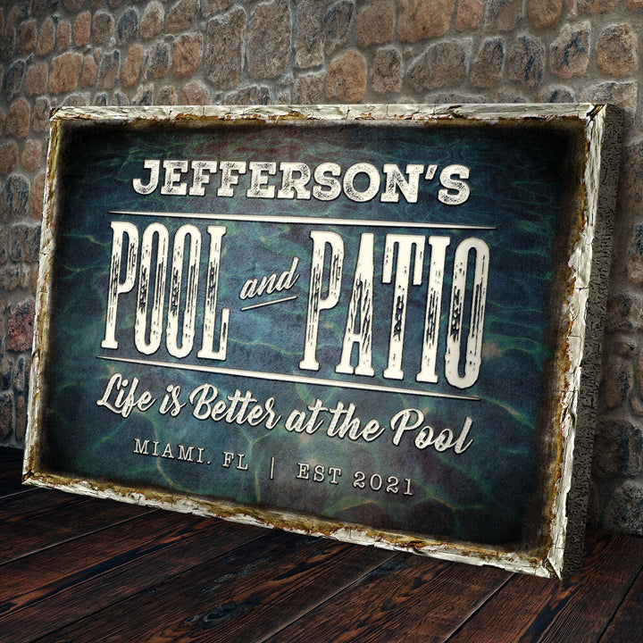 Pool And Patio Sign
