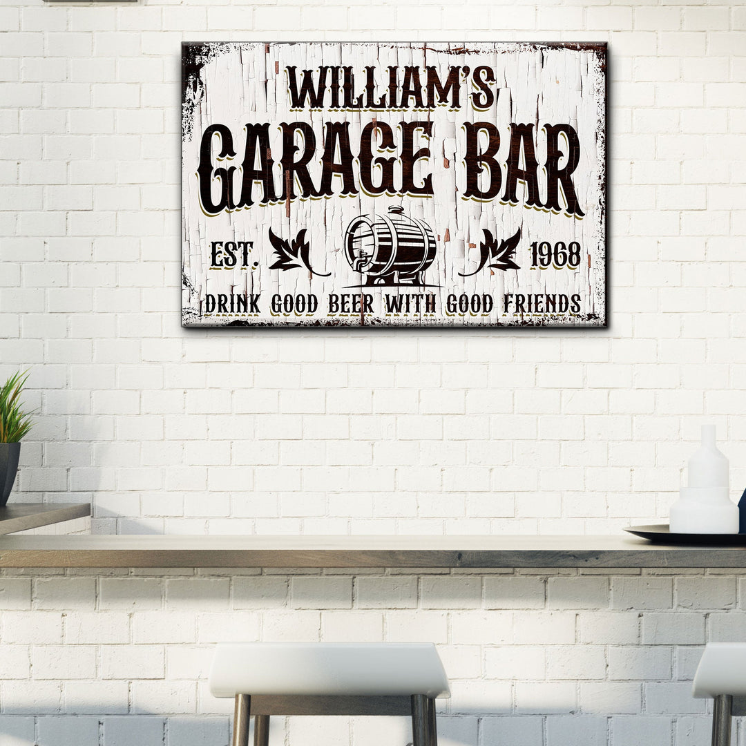 Garage Bar Rustic Wood Sign