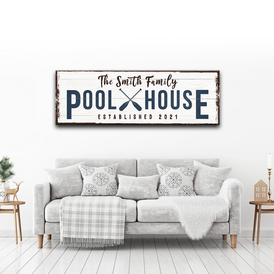 Family Pool House Sign