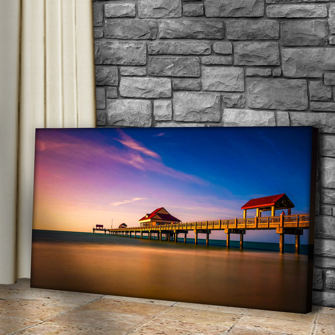 Sunset Near Pier 60 Canvas Wall Art