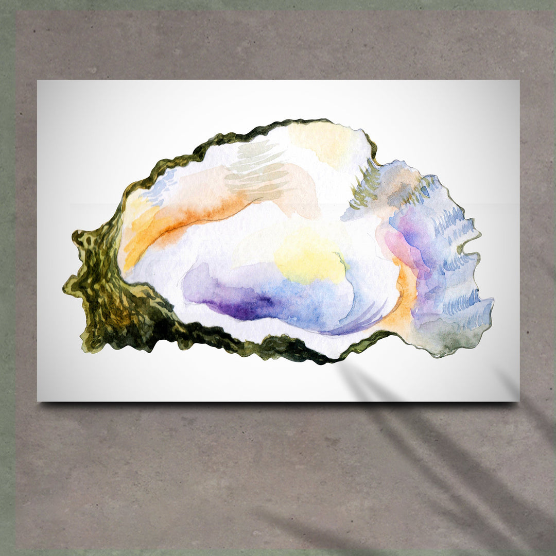 Oyster Watercolor Canvas Wall Art