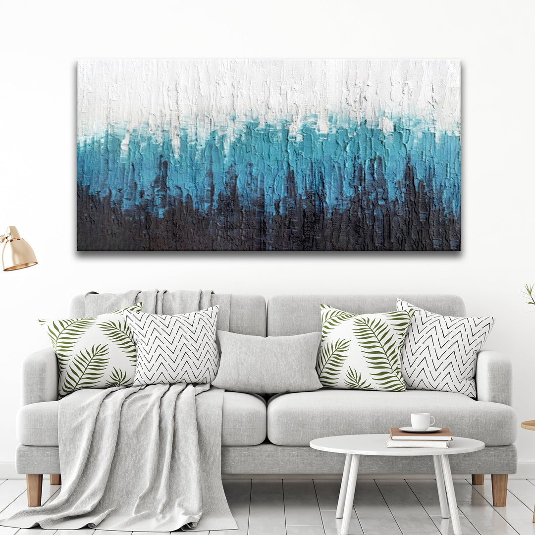 Blue Gradient Strokes Canvas Wall Art