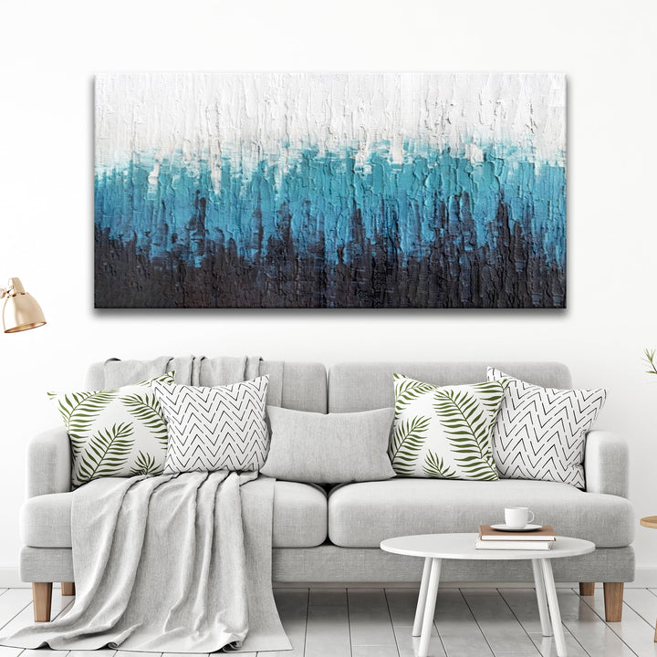 Blue Gradient Strokes Canvas Wall Art