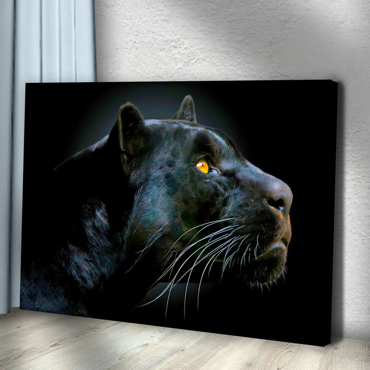 Black Panther Head Canvas Wall Art
