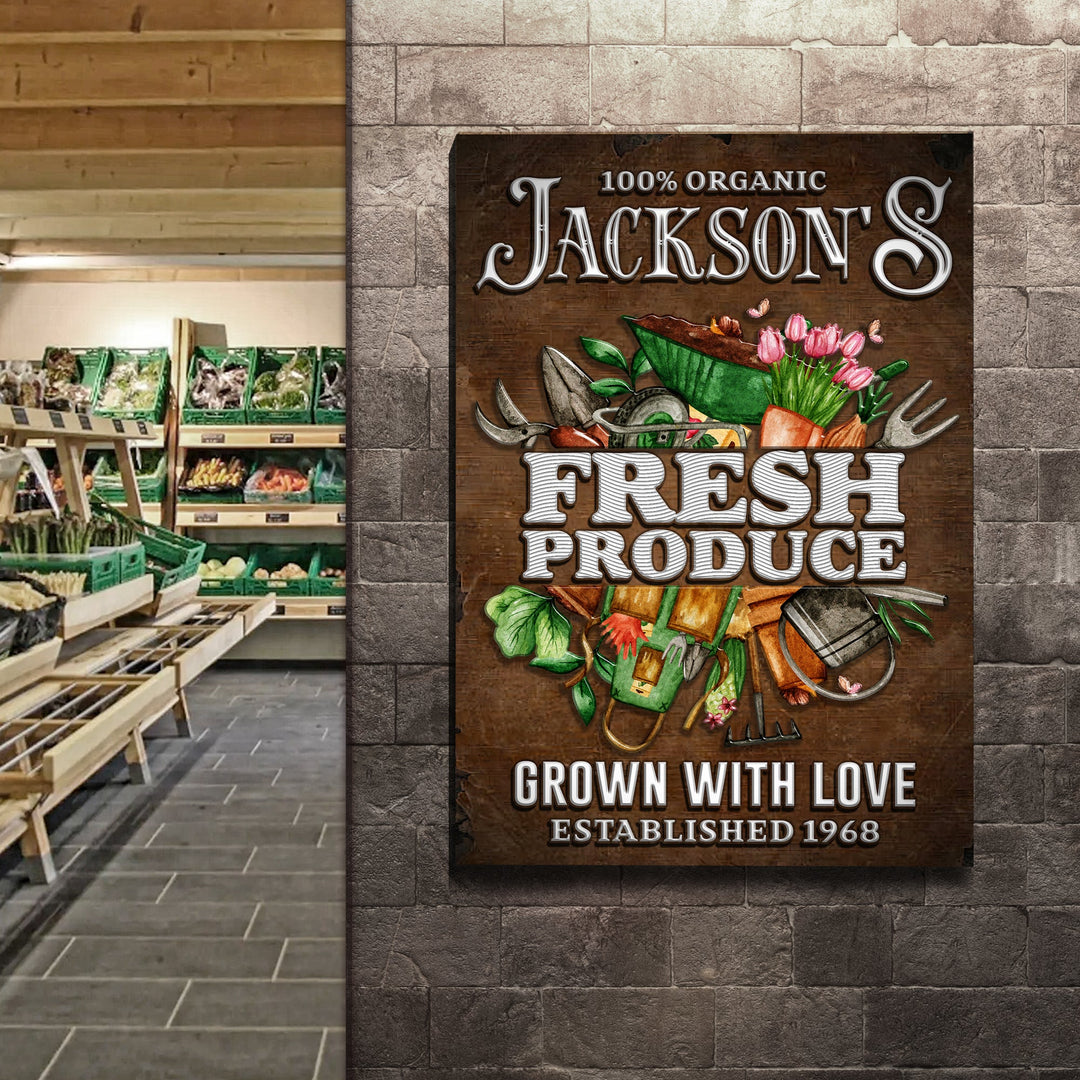 Grown With Love Fresh Produce Sign