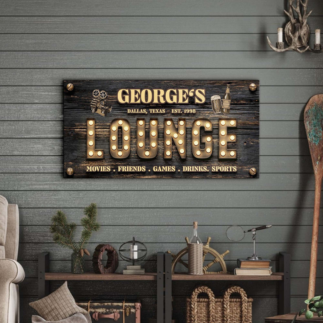 Movies, Friends Lounge Sign