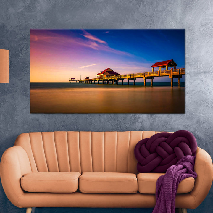 Sunset Near Pier 60 Canvas Wall Art