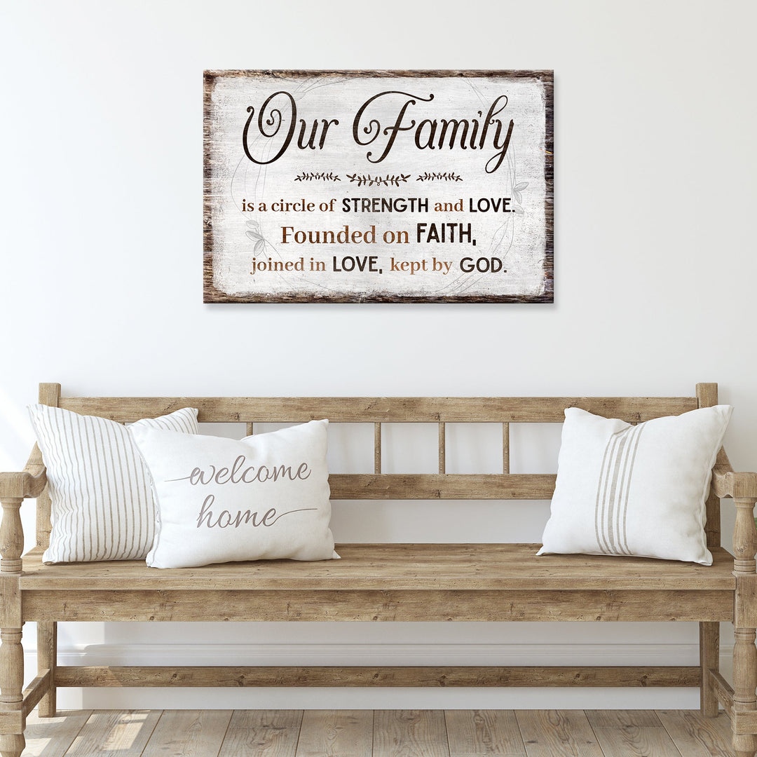 Family Is A Circle Of Strength And Love Sign II