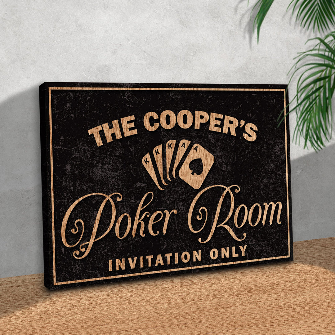 Invitation Only Poker Room Sign