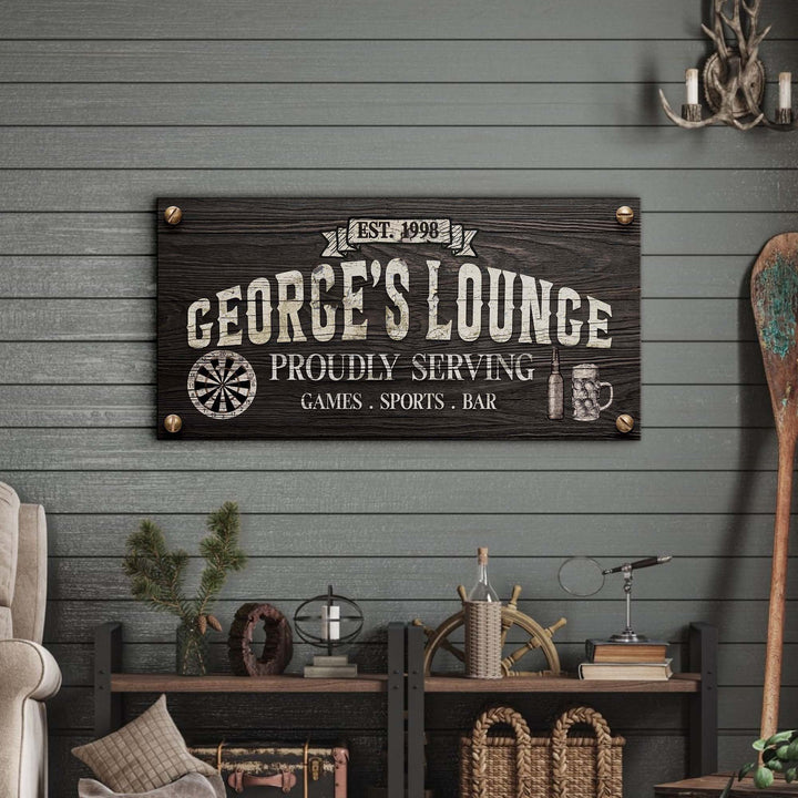 Proudly Serving Lounge Sign