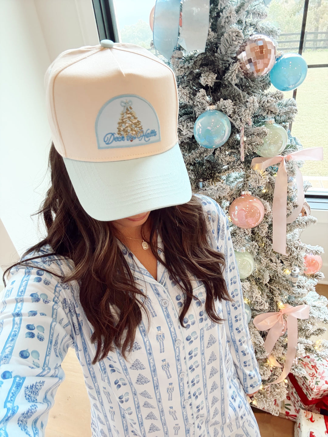 Deck the Halls - Baby Blue Vintage Trucker Hat