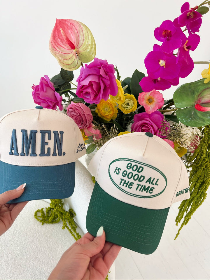God is Good - Green Vintage Trucker Hat
