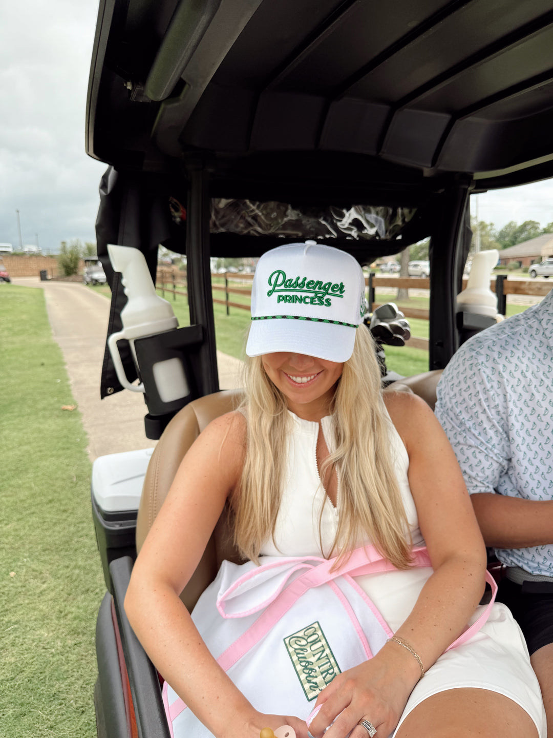 Couples Golf Hat - White Vintage Trucker Hat