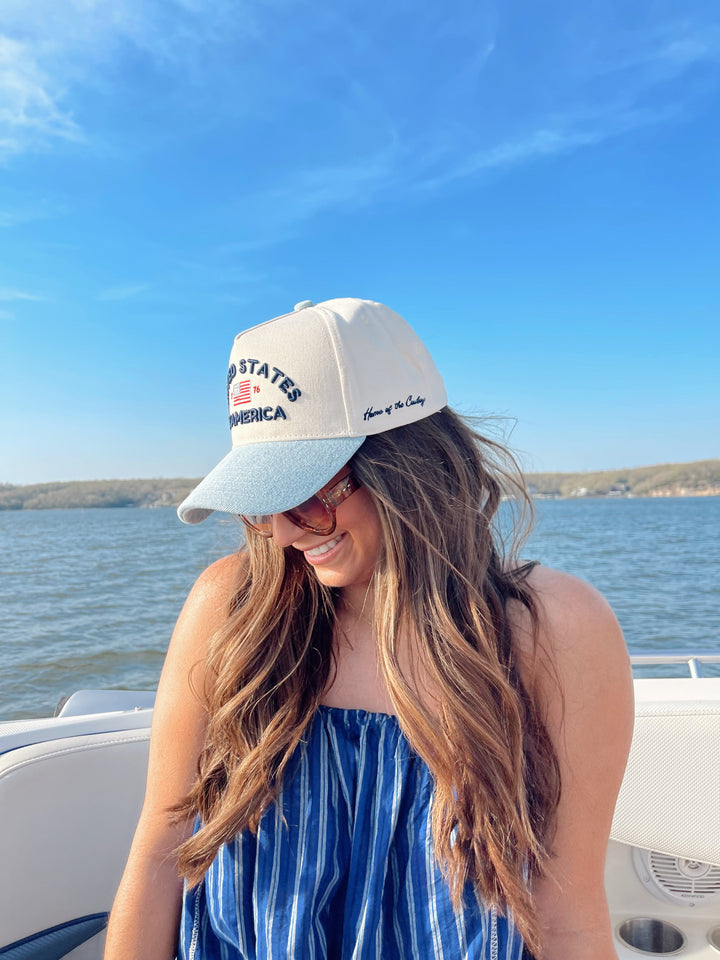 United States of America - Denim Blue Vintage Trucker Hat